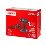 پیچ گوشتی چکشی شارژی براشلس 20 ولت رونیکس مدل 8906